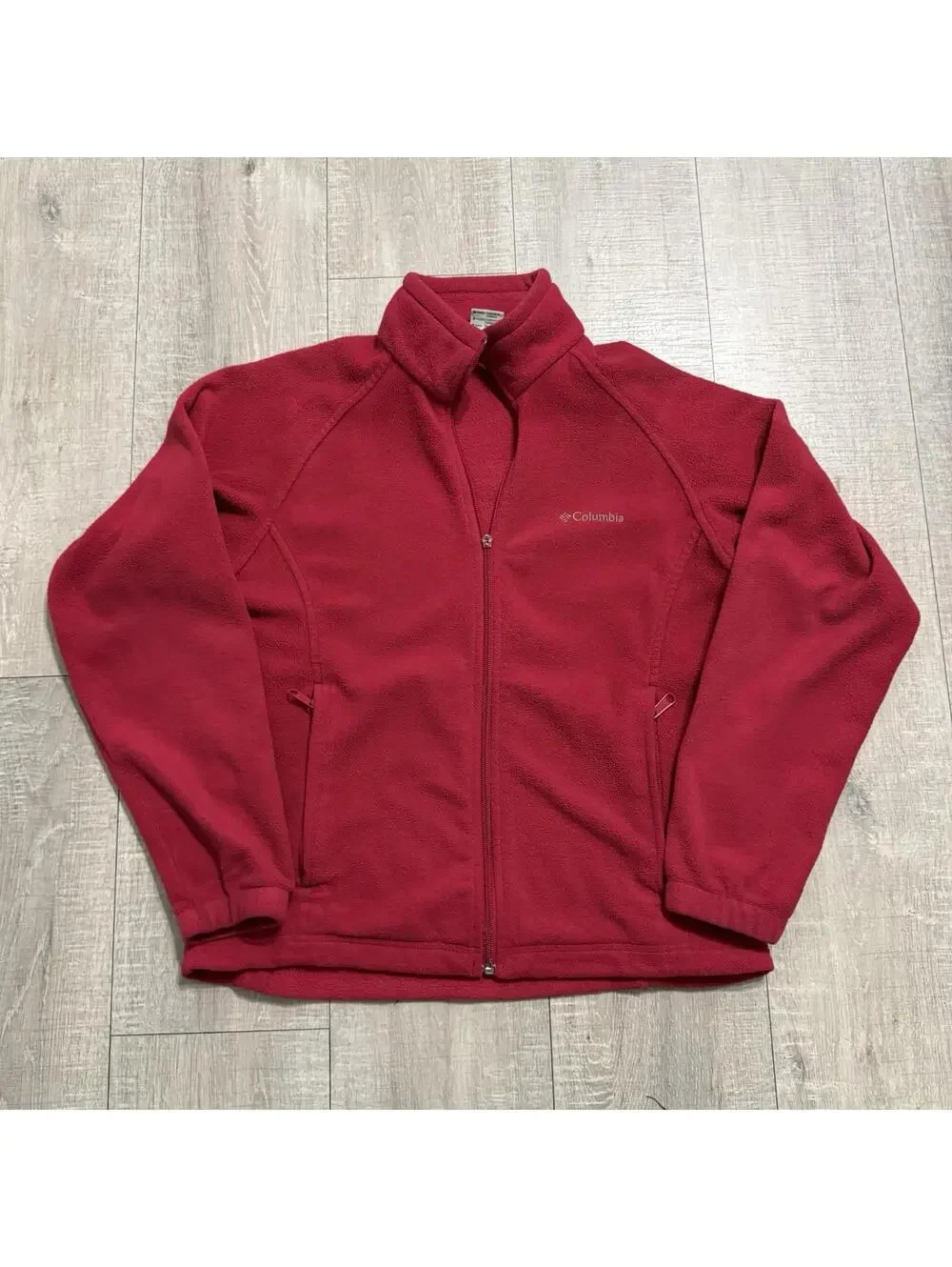 Columbia Benton Springs Full Zip Fleece Jacket Red Pink Womens Medium - Picture 2 of 10